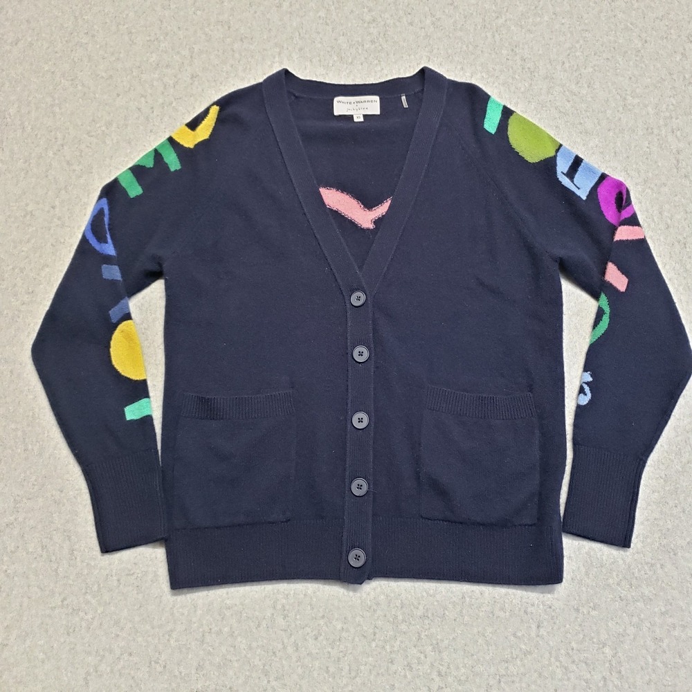 White +‎ Warren X Jackyblue  "Love Me Forever" Cashmere Sweater Cardigan  XS